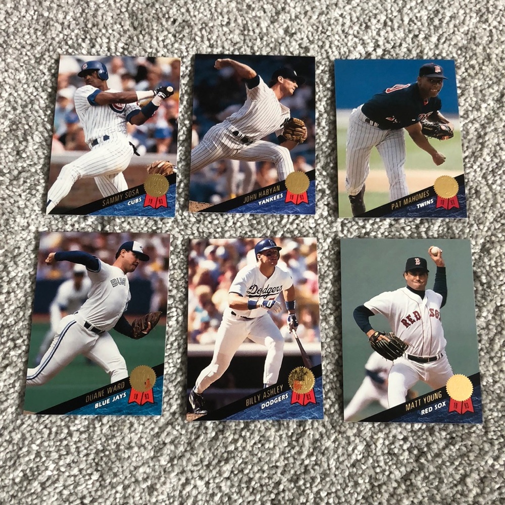 💕6 1993 Leaf baseball cards